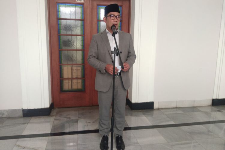 Gubernur Jawa Barat Ridwan Kamil saat ditemui di Gedung Sate, Kota Bandung, Senin (3/1/2022).