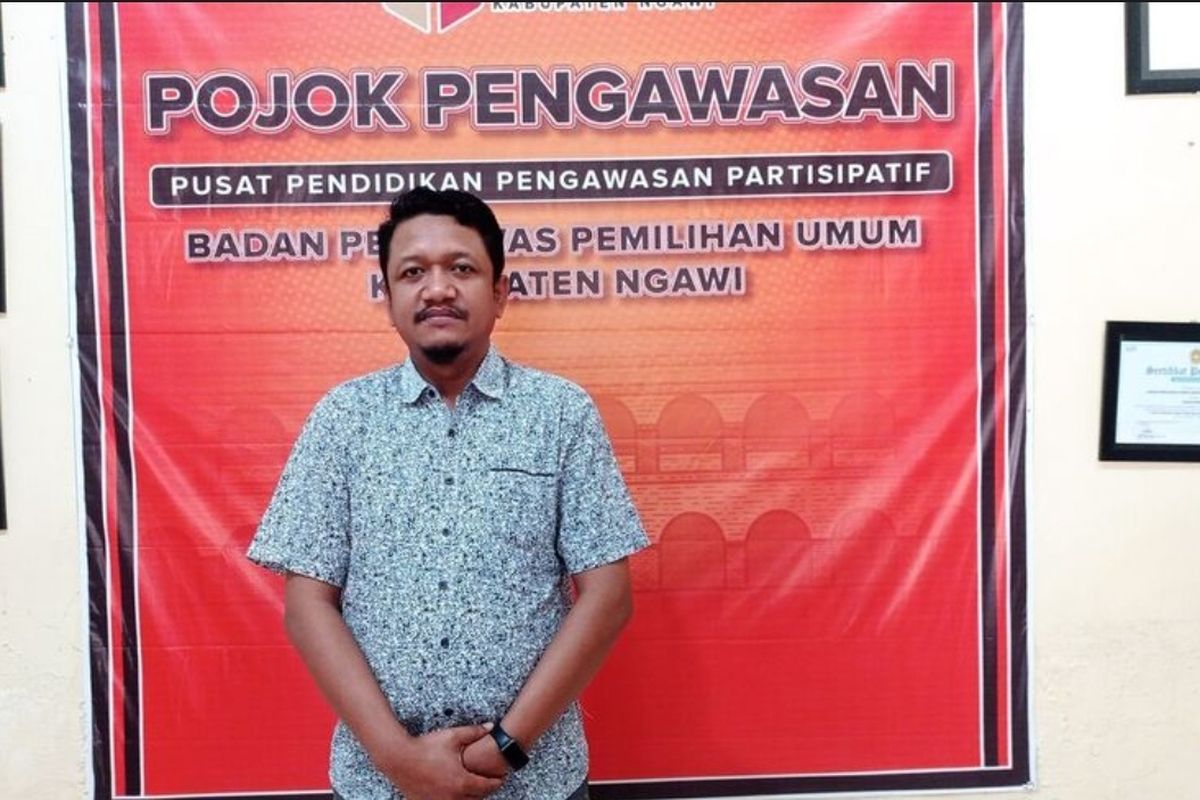 Ketua Bawaslu Kabupaten Ngawi Yohanes Pradba Vidya Kusdanarko. Bawaslu Kabupaten Ngawi  mengaku tidak menemukan unsur kampanye terkait beredarnya video sejumkah guru TK menenteng spanduk dukungan kepada cawapres Gibran Rakaning Bumibkarena saat kegiatan tersebut belum ada penetapan Capres Cawapres.