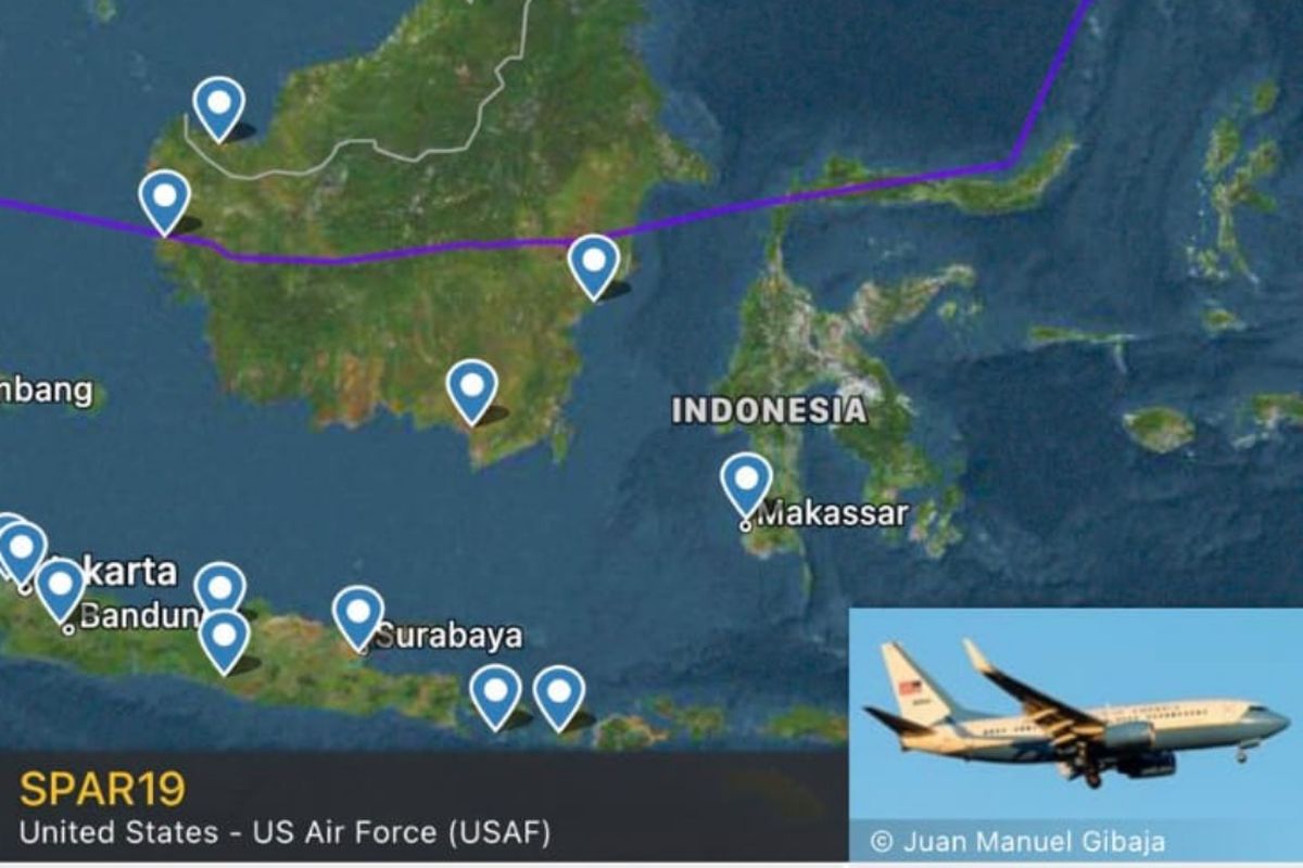 Penerbangan SPAR 19 yang melewati Indonesia mencetak rekor dalam sejarah di aplikasi Flightradar 24, Selasa (2/8/2022).