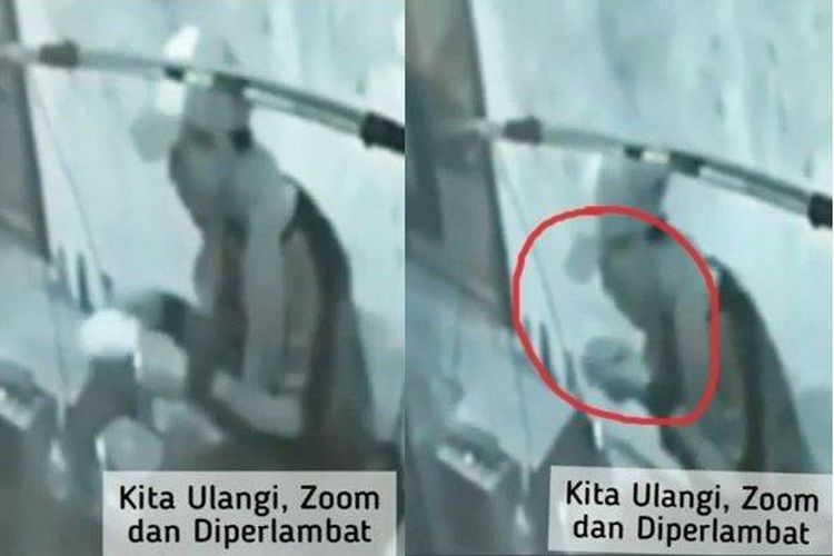 Tangakapan layar video rekaman CCTV, seorang pedagang bakso keliling diduga meludahi mangkuk bakso pembelinya, Senin (22/6/2020). 