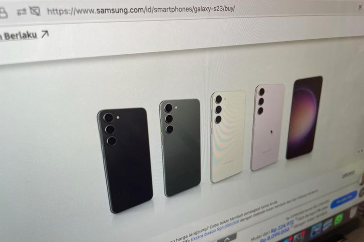Ilustrasi cara PO Samsung Galaxy S23 series di situs www.samsung.com/id yang dibuka mulai hari ini, Kamis (2/2/2023).)