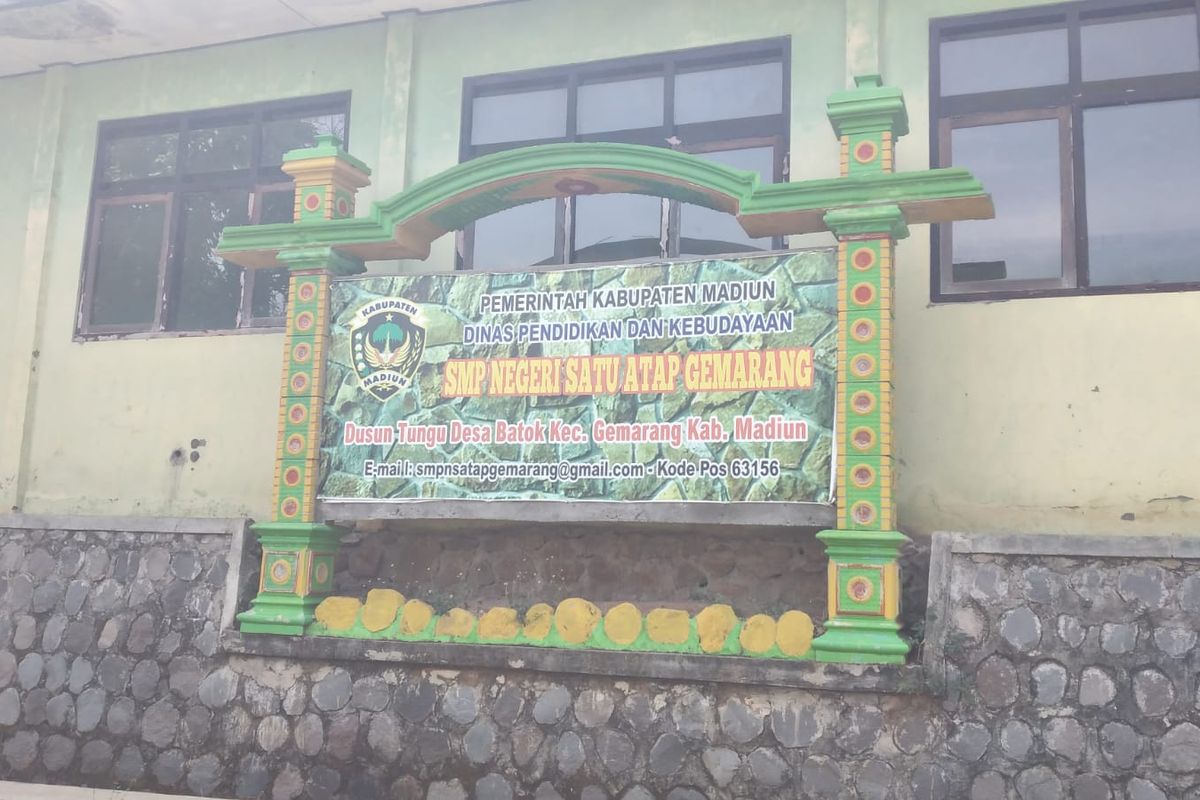 Inilah lokasi SMPN Satu Atap Gemarang, Kabupaten  Madiun, Jawa Timur yang sepi pendaftar lantaran letaknya berada di pelosok desa.