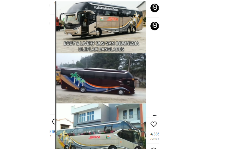 Livery bus asal Banglades mirip desain livery bus asal Indonesia