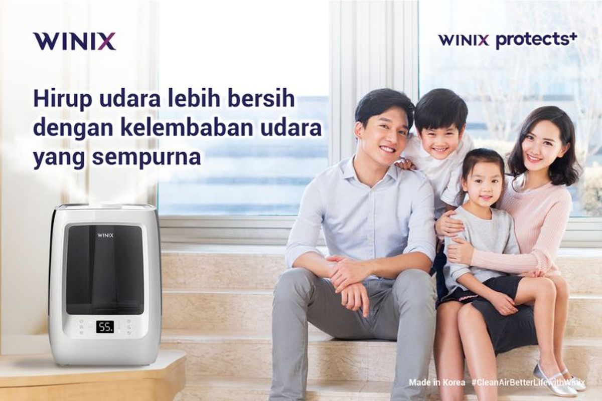 Humidifier WINIX L500 mampu menjaga kelembaban udara dalam rumah. 