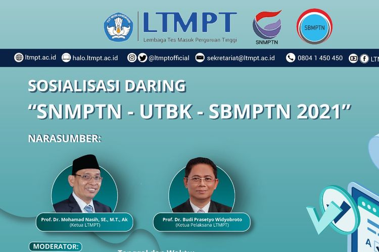 Sosialisasi Daring SNMPTN, UTBK, dan SBMPTN 2021