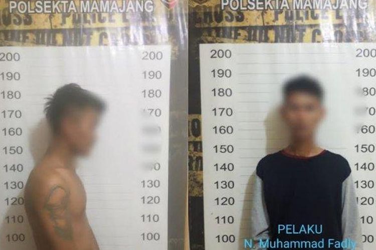 Kedua juru parkir liar yang menganiaya pasangan suami istri di Makassar, Sulawesi Selatan.