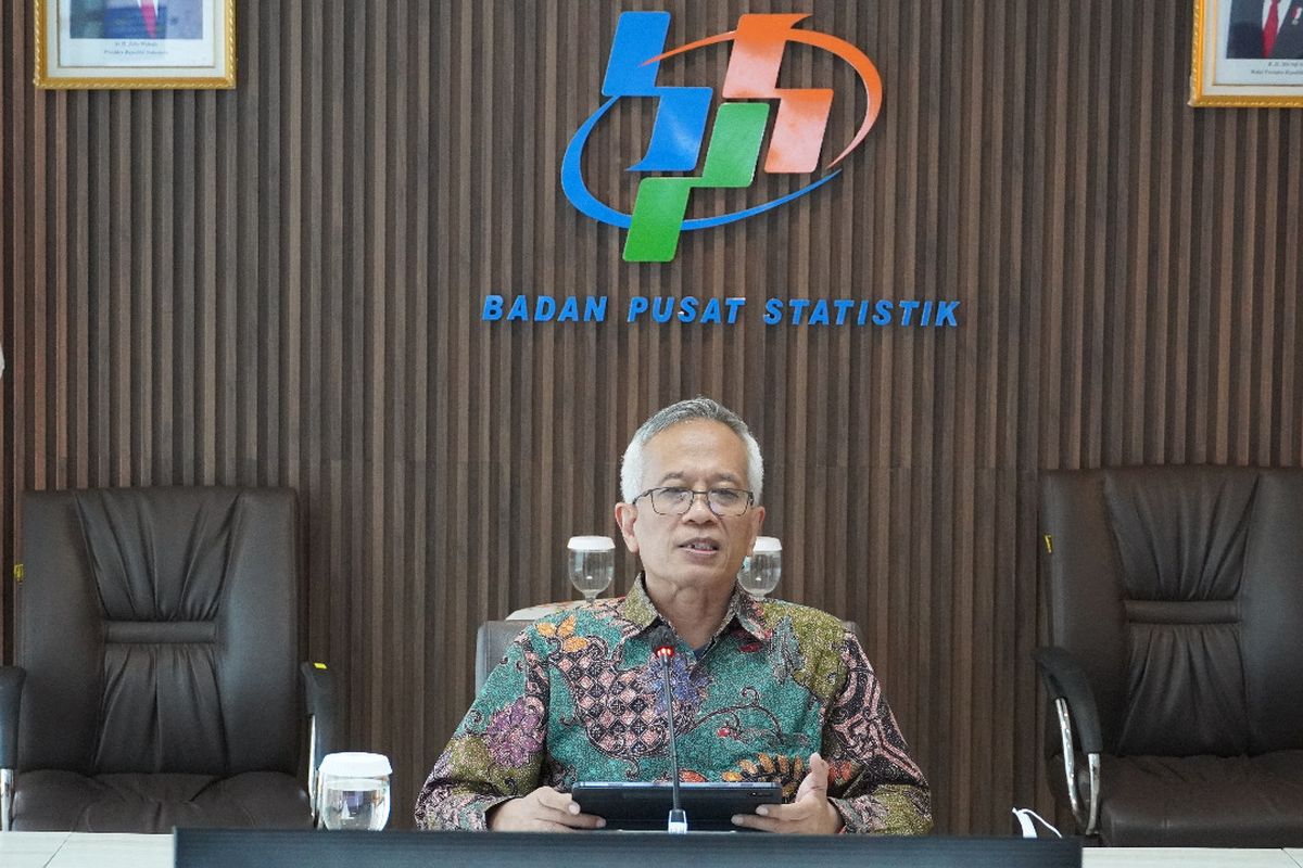 Deputi Bidang Statistik Distribusi dan Jasa BPS Setianto saat konferensi pers rilis data neraca perdagangan Agustus 2022, Kamis (15/9/2022). 