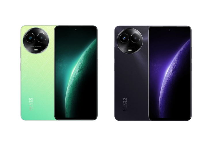 Realme Narzo 60x meluncur dalam varian warna Stellar Green dan Nebula Purple.