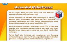 OSN SD Mapel IPA Error, Kemendikbud Pastikan Ada Jadwal Ulang Tes