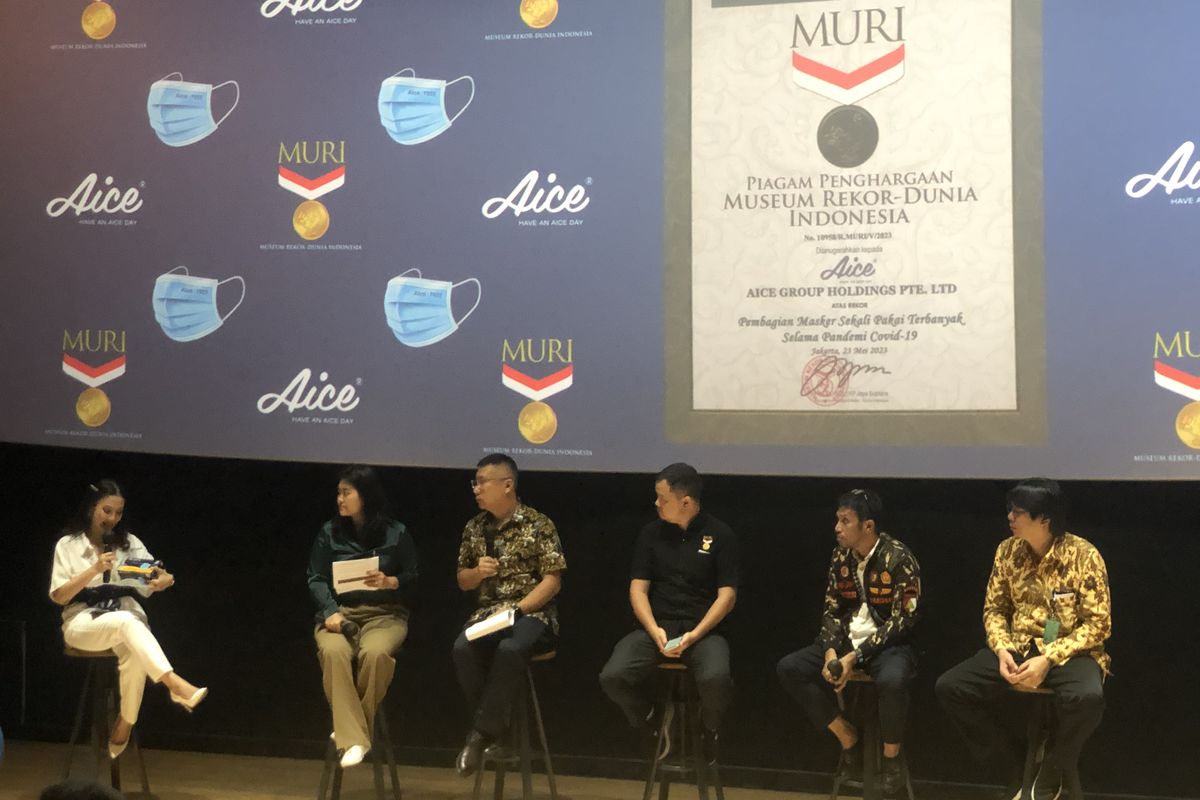 Pemecahan rekor MURI untuk Aice Group di Jakarta, Selasa (25/5/2023). 