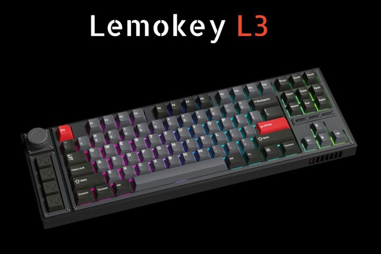 Keyboard gaming Lemokey L3 dari Keychron, varian warna hitam.