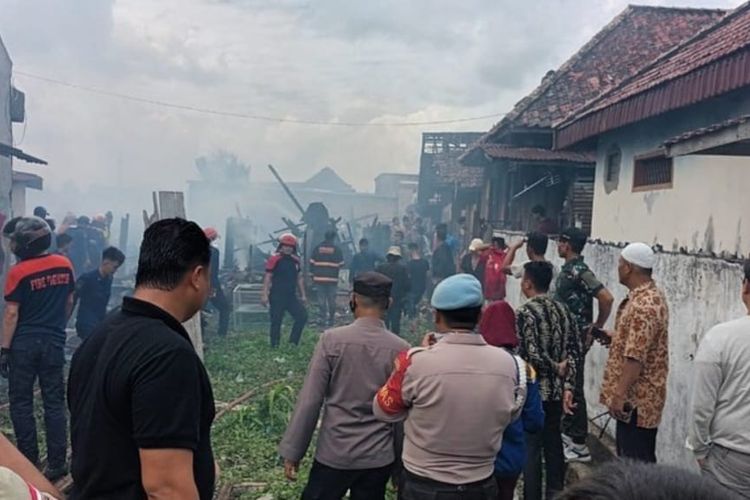 Lokasi kawasan padat penduduk di Jalan Sido Ing Lautan, Kelurahan 36 Ilir, Kecamatan Gandus, Palembang, Sumatera Selatan hangus terbakar, Rabu (19/7/2023).