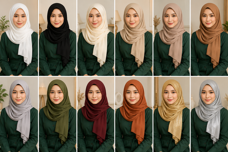 Baju Hijau Botol Cocok dengan Jilbab Warna Apa? Ini 12 Pilihannya