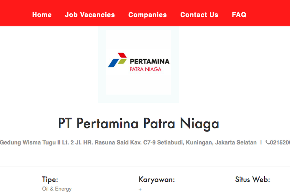 PT Pertamina Patra Niaga membuka 13 lowongan pekerjaan bagi tenaga berpengalaman.