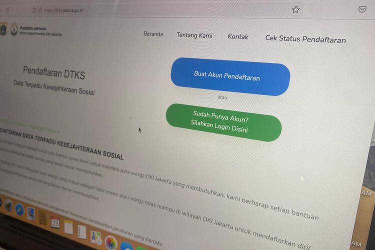 Ilustrasi cara cek status pendaftaran DTKS Jakarta tahap 4 via dtks.jakarta.go.id.
