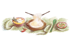 Logo Google Hari Ini Berubah Jadi Papeda, Makanan Khas Maluku dan Papua