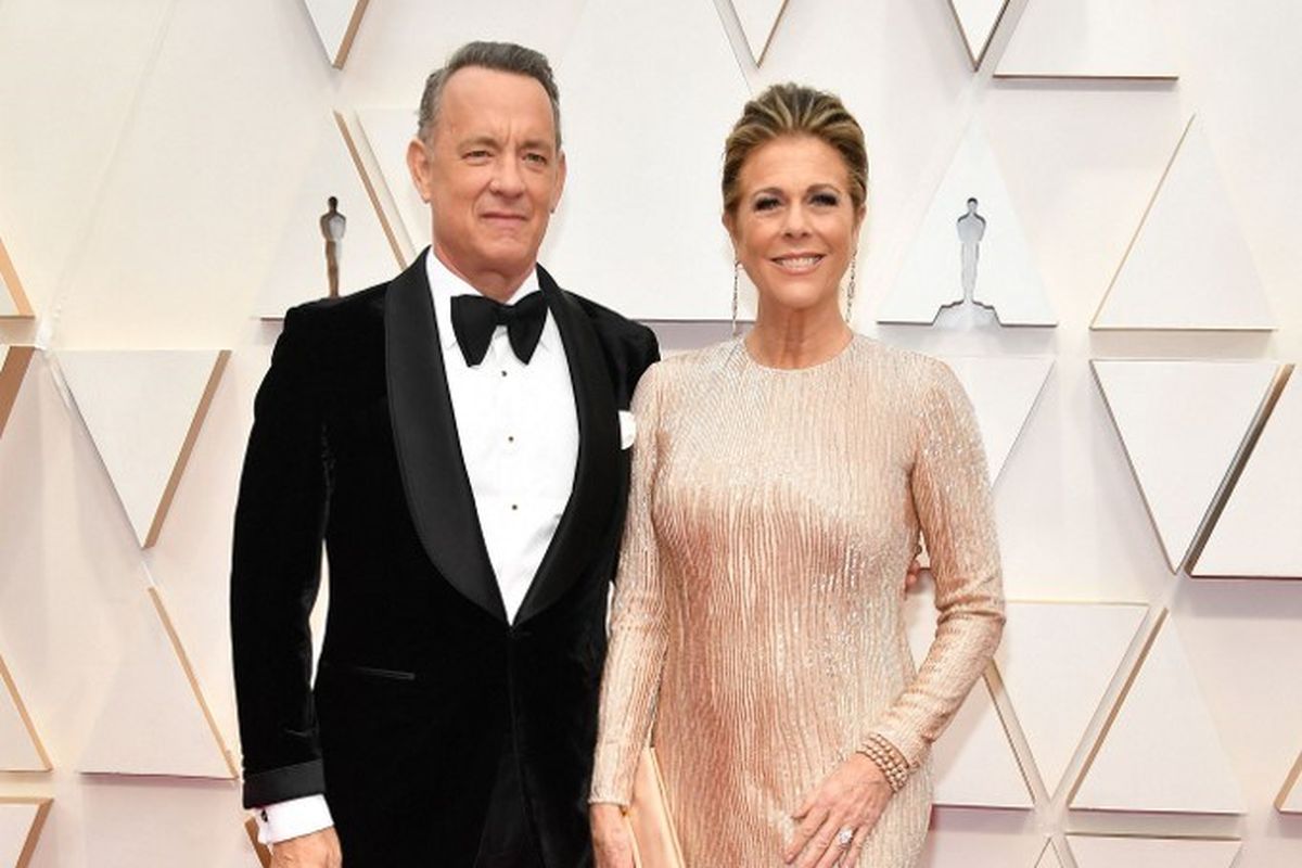 Pasangan aktor Tom Hanks and Rita Wilson menghadiri Academy Awards 2020 di Hollywood and Highland, Hollywood, California, pada 9 Februari 2020.