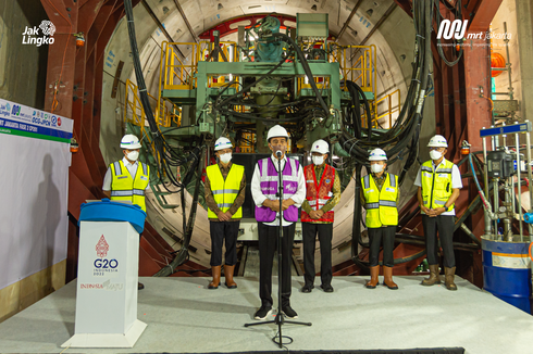Presiden Jokowi Resmikan Peluncuran Mesin BOR Terowongan Fase 2A MRT, Penggalian Berlangsung 4 Bulan