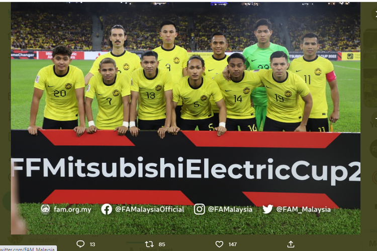 Skuad timnas Malaysia menghadapi Laos pada babak penyisihan Grup B Piala AFF 2022, Sabtu (24/12/2022) di Stadion Bukit Jalil. Terkini, Malaysia dijadwalkan melawan Singapura pada laga terakhir Grup B Piala AFF 2022 di Stadion Bukit Jalil, Kuala Lumpur, Selasa (3/1/2023) malam WIB.