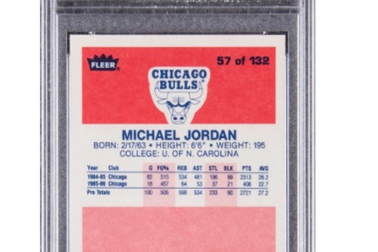 1986 Fleer #57 Michael Jordan Rookie Card