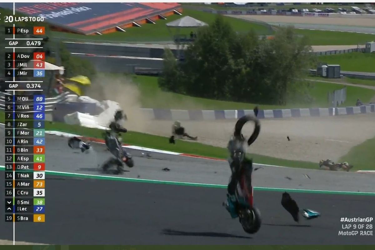 Kecelakaan pada MotoGP Austria 2020.