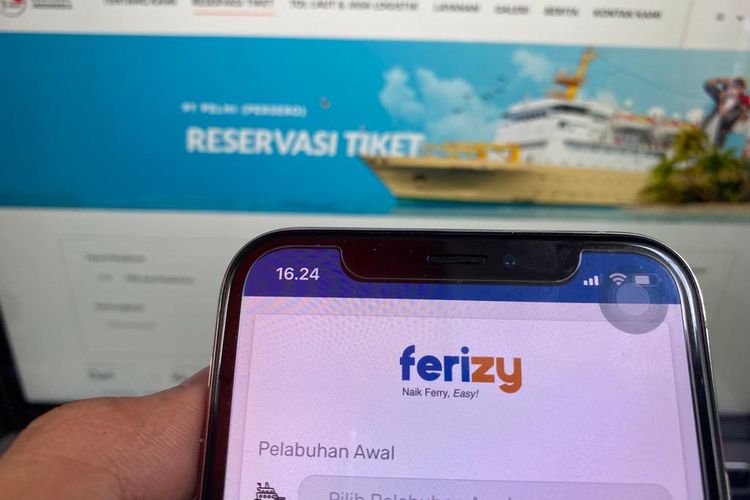 Tampilan aplikasi Ferizy untuk beli tiket kapal online