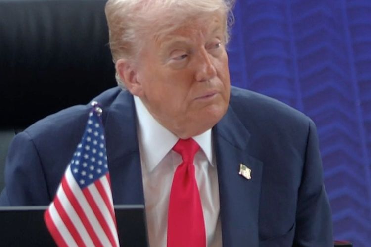 Presiden Amerika Serikat (AS) Donald Trump di Konferensi Tingkat Tinggi (KTT) ke-47 ASEAN, Kuala Lumpur, Malaysia, Minggu (26/10/2025).