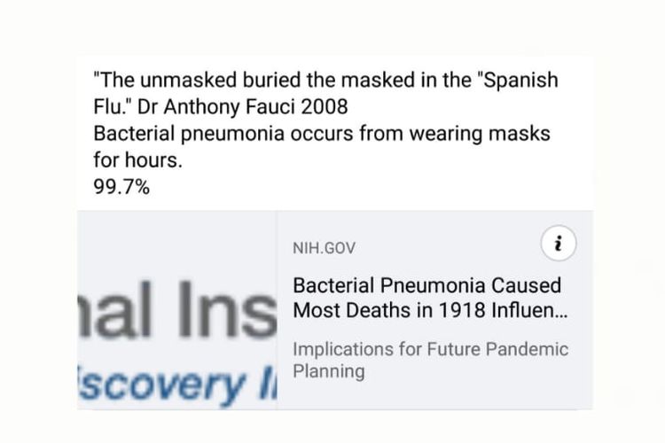 Status Facebook soal pneumonia bakterial muncul karena penggunaan masker selama berjam-jam.