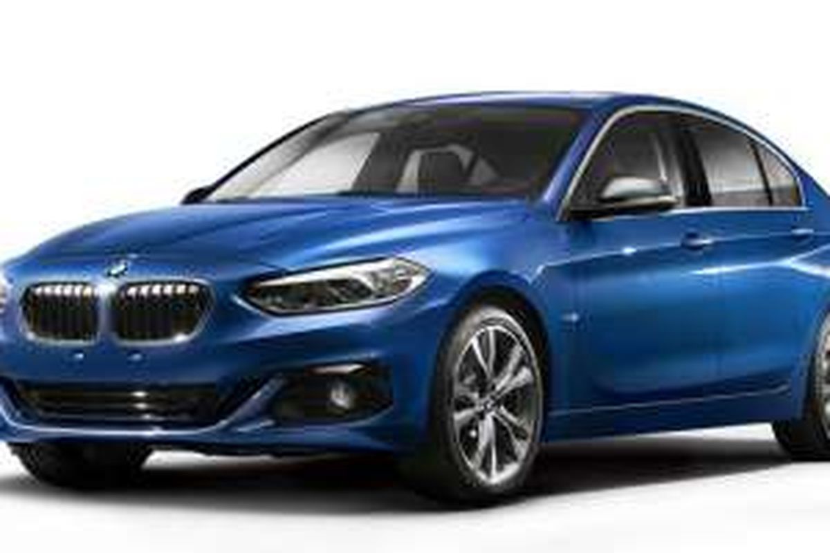 BMW merilis foto perdana sedan Seri 1. Model ini bakal menjadi sedan terkecil sekaligus termurah BMW.