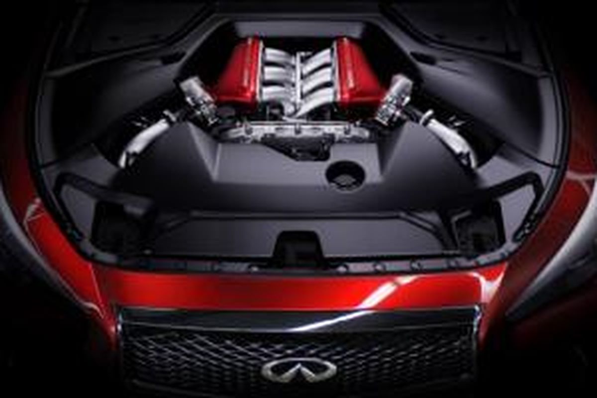 Mesin Infiniti Q50 Eau Rouge mirip Nissan GT-R, V6 3.8 liter turbo ganda 