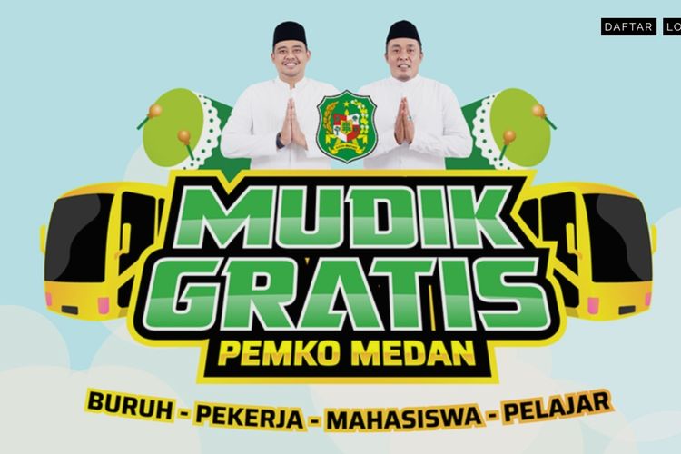 Program Mudik Gratis Pemko Medan 2022 yang digelar Pemko Medan bagi warga Medan.