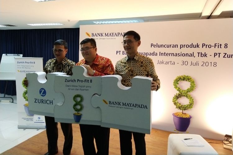 PT Zurich Topas Life gandeng Bank Mayapada untuk pasarkan produk asuransi Zurich Pro-Fit 8 lewat jalur bancassurance, Senin (30/7/2018).