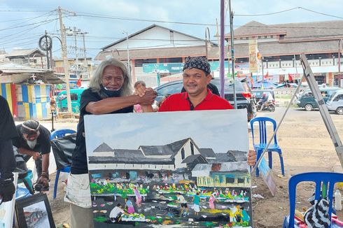 Prihatin Kondisi Pasar Projo, Seniman Melukis di Hadapan Bupati Semarang