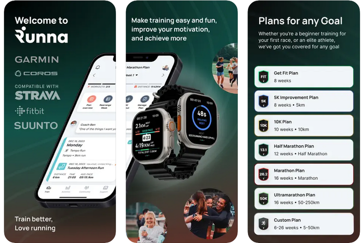 Ilustrasi aplikasi lari Runna.