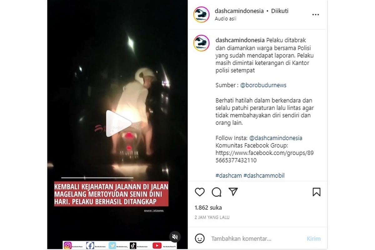 Pelaku klitih di Magelang ditabrak pengemudi mobil