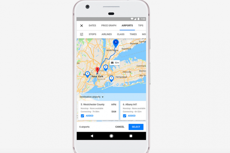 Google bantu carikan tiket murah.