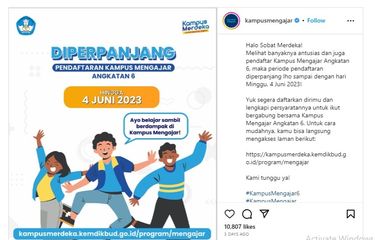 Pendaftaran Kampus Mengajar Angkatan 6 ditutup hari ini, Minggu 4 Juni 2023.