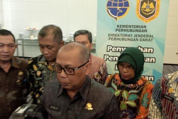 Direktur Jenderal Perhubungan Darat Kemenhub Pudji Hartanto saat ditemui di Hotel Merlyn Park Jakarta, Selasa (31/1/2017). 
