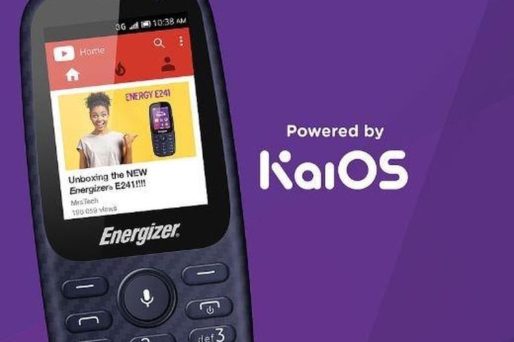 Energizer E241, salah satu ponsel fitur dengan sistem operasi KaiOS.