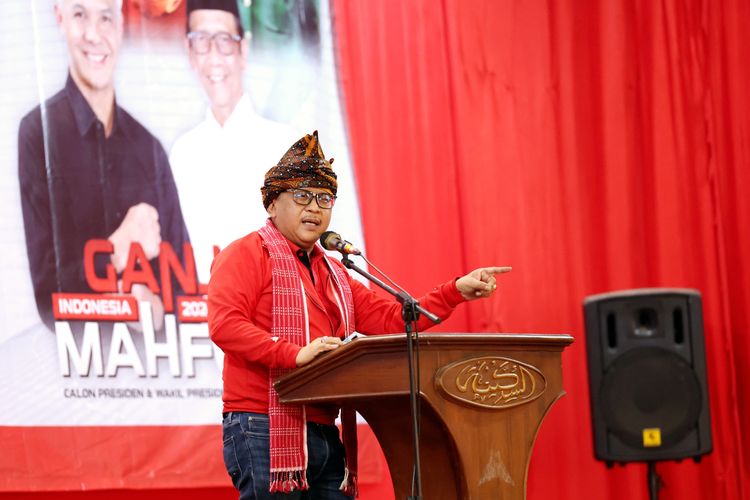 Sekjen PDI-P Hasto Kristiyanto di Banten, Minggu (10/12/2023).