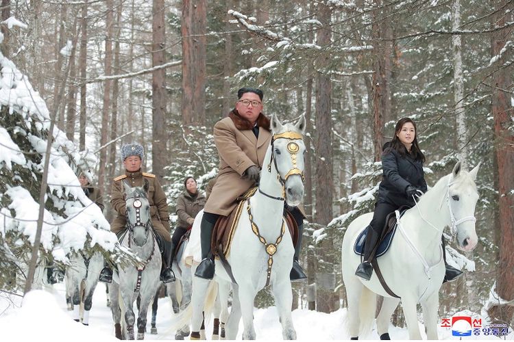 FILE PHOTO: North Korean leader Kim Jong Un rides a horse as he visits battle sites in areas of Mt Paektu, Ryanggang, North Korea, in this undated picture released by North Koreas Central News Agency (KCNA) on December 4, 2019. KCNA via REUTERS/File Photo  ATTENTION EDITORS - THIS IMAGE WAS PROVIDED BY A THIRD PARTY. REUTERS IS UNABLE TO INDEPENDENTLY VERIFY THIS IMAGE. NO THIRD PARTY SALES. SOUTH KOREA OUT. NO COMMERCIAL OR EDITORIAL SALES IN SOUTH KOREA.