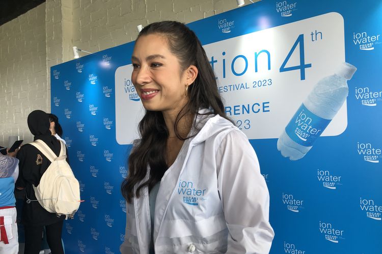 Jennifer Bachdim di Ionation 2023, Ancol, Jakarta.