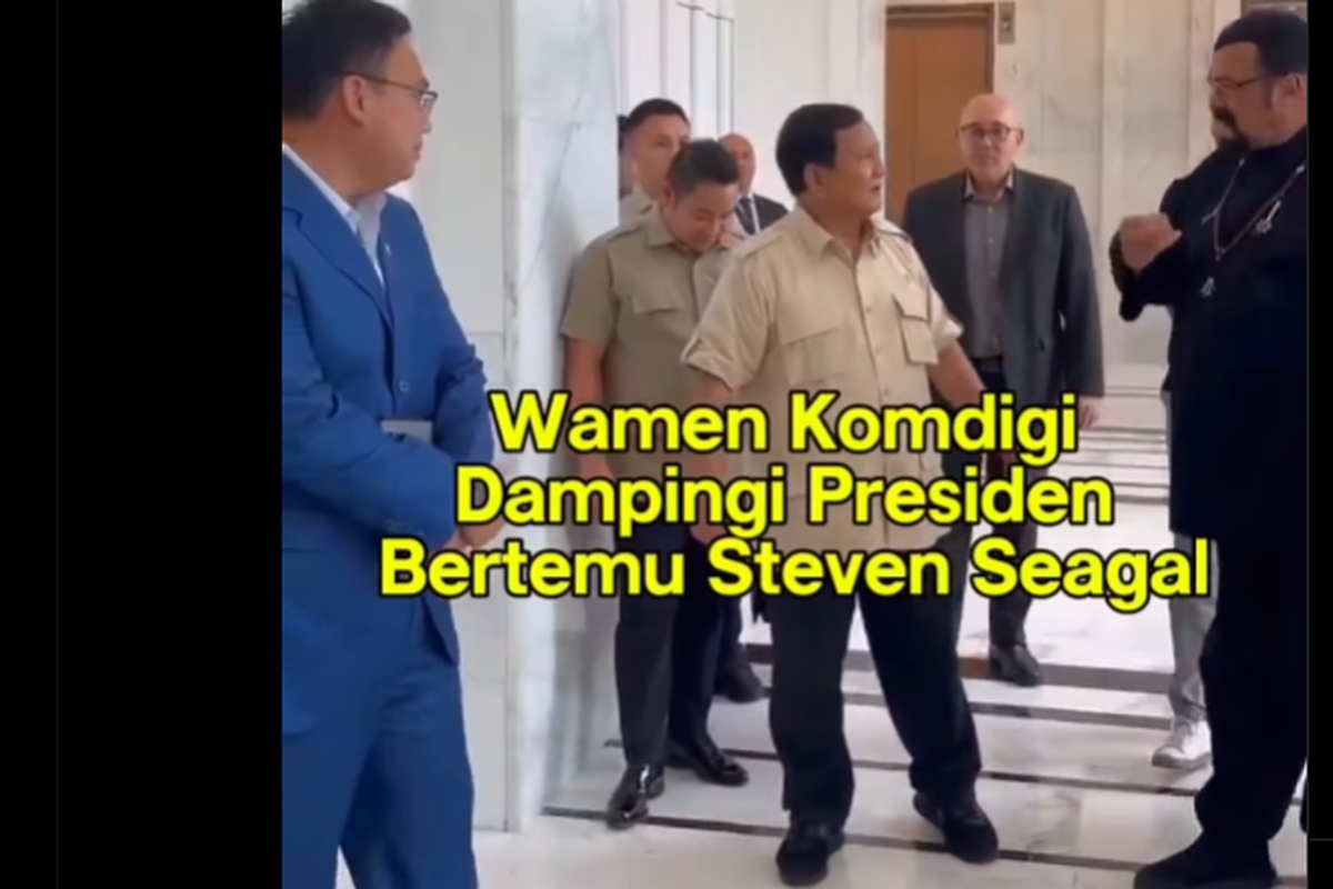 Prabowo Tak Sengaja Bertemu Aktor Senior Steven Seagal di Jakarta