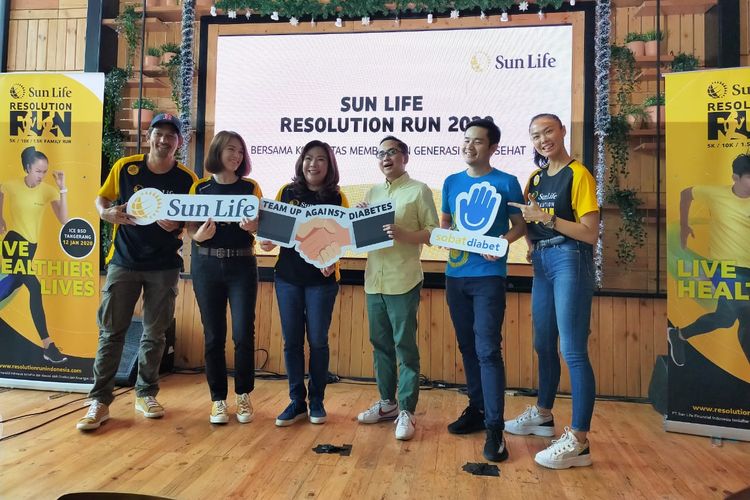 PT Sun Life Financial Indonesia menyelenggarakan Sun Life Resolution Run 2020 untuk mempertegas komitmennya menanggulangi diabetes di Indonesia. Peresmiannya digelar di Jakarta, Senin (7/1/2020).