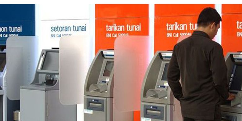 An illustration of automated teller machines (ATM) from several banks in Indonesia.  
