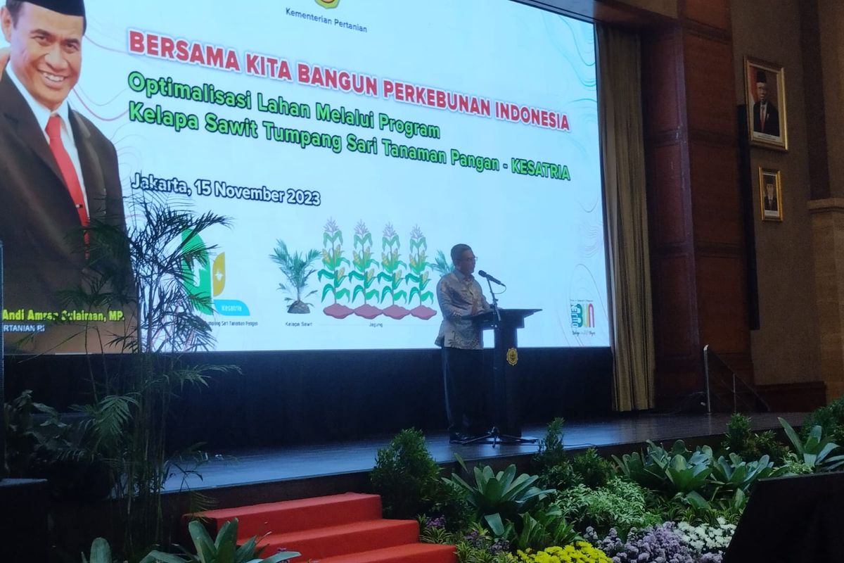 Direktur Jenderal Perkebunan Kementerian Pertanian Andi Nur Alam Syah pembukaan program Kesatria di Jakarta, Rabu (15/11/2023).