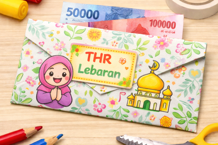 3 Ide Amplop Lebaran yang Mudah Dibuat di Rumah: Amplop Lebaran dari Kertas Kado.