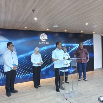 Konferensi pers OIKN di Kantor Kominfo, Jakarta, Selasa (30/1/2024).