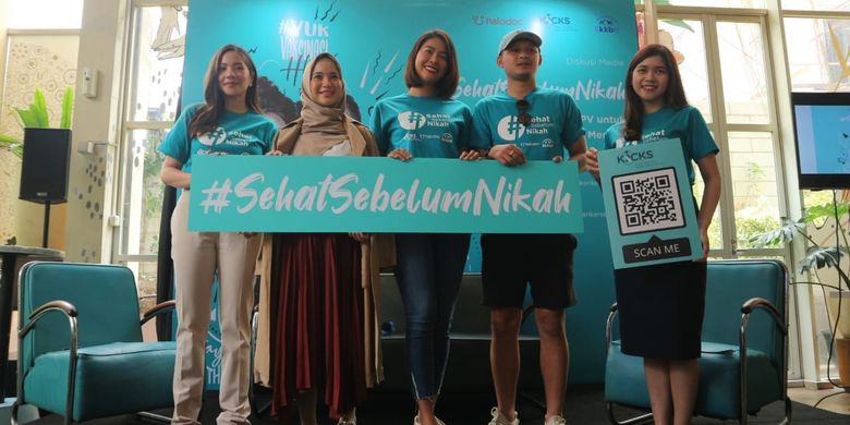 Peluncuran kampanye #SehatSebelumNikah yang digagas oleh Halodoc dan Koalisi Indonesia Cegah Kanker Serviks di Jakarta (26/11/2019).