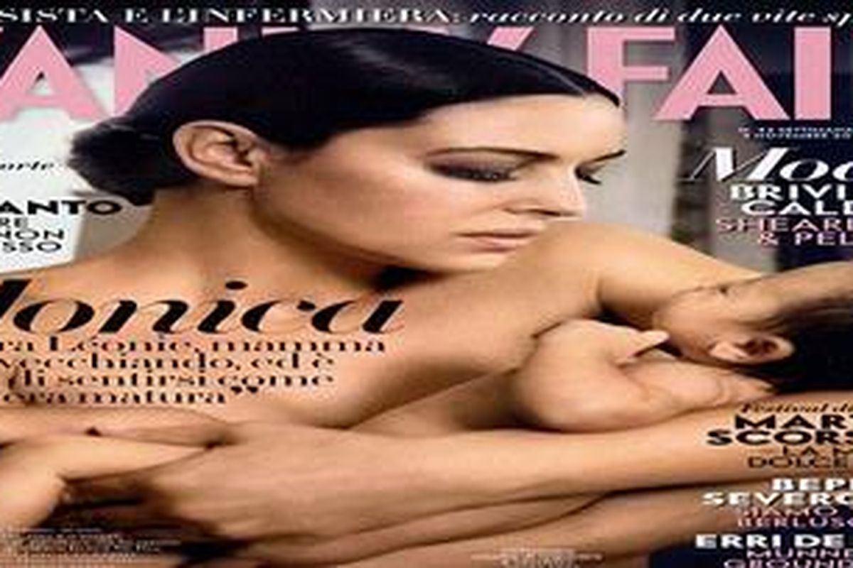 Cover momma: Monica Bellucci is simply stunning as she poses naked with her newborn daughter on the cover of Italian Vanity Faier  